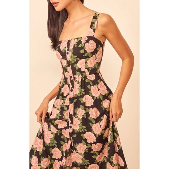 Reformation Saltillo Floral Print Midi 8 - Picture 3 of 4